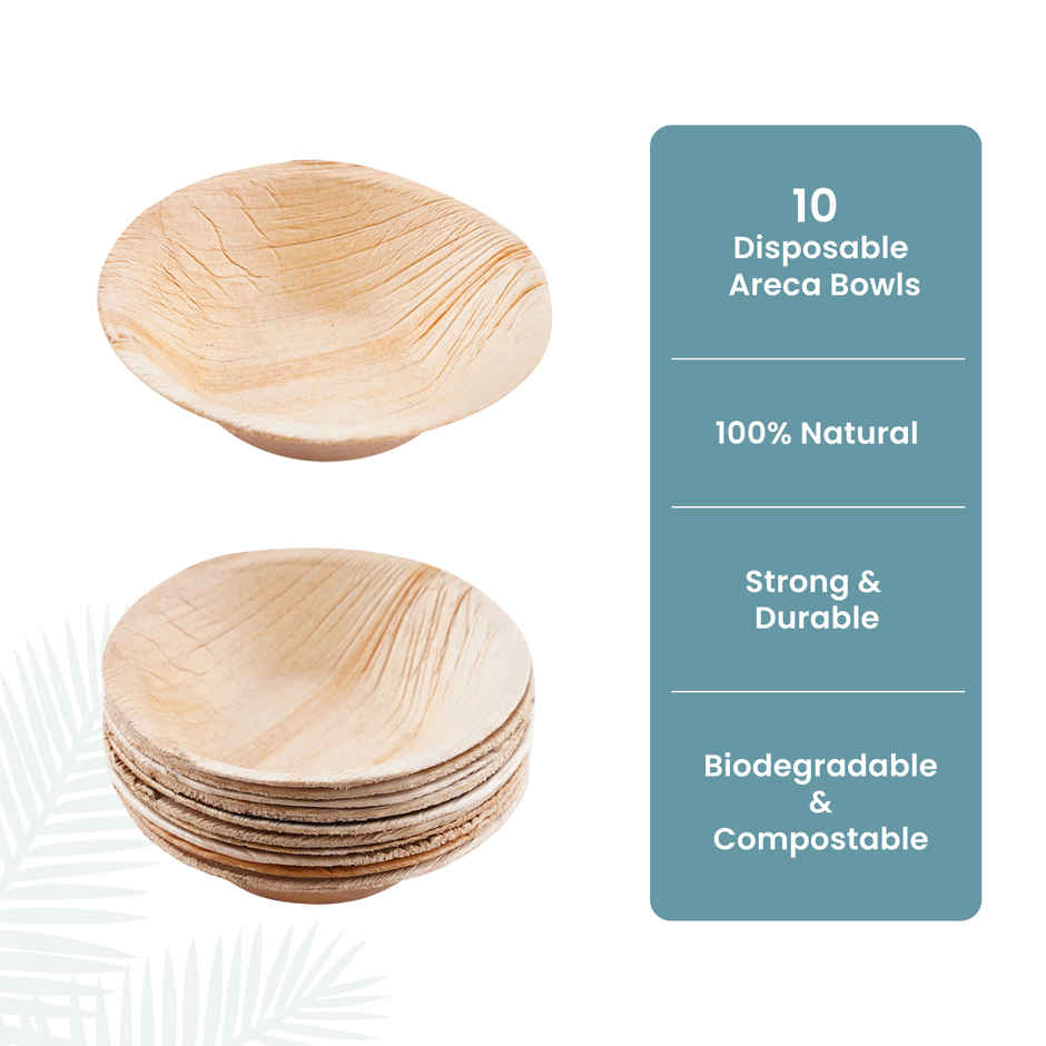 Areca Round Bowl | 4 inch | Pack of 10 | BAY6