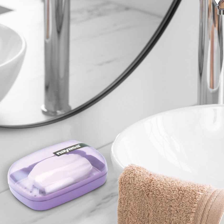 Nayasa Bubbles Rectangle Soap Case Purple