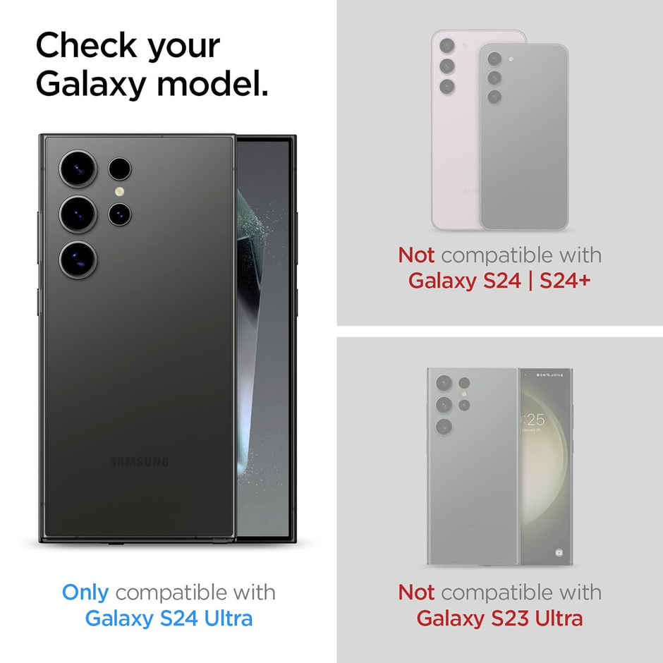 Spigen Ez Fit Tempered Glass Screen Protector Guard For Samsung Galaxy S24 Ultra Smartphone (2 Pack)