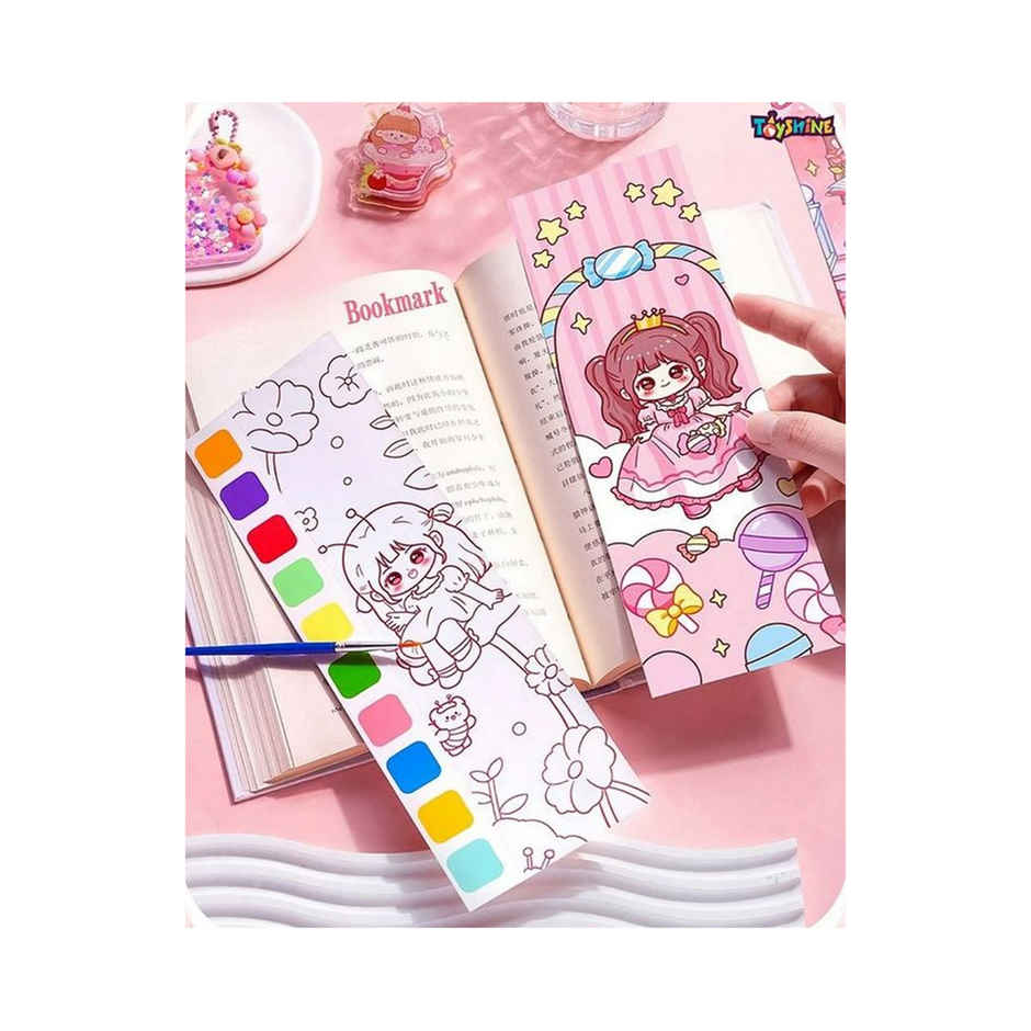 Toyshine Pack Of 4 Pocket Painting Book With Magic Water Paints 12 Drawings, 8 Water Paper