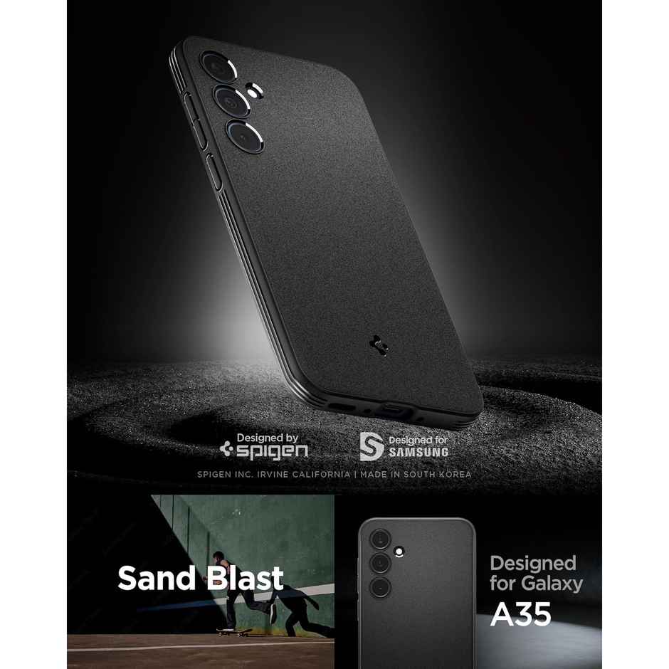 Spigen Essential Sand Blast Back Cover Case Compatible with Samsung Galaxy A35 5G (TPU | Matte Black)