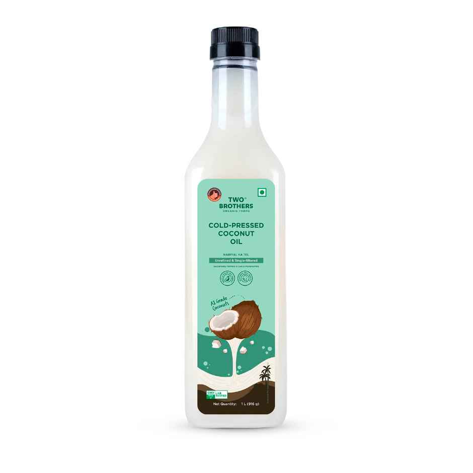 Two Brothers Coconut Wood Pressed Oil Single-filtered | Plastic bottle