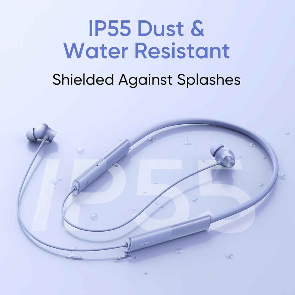 Realme Buds Wireless 3 Neo Neckband | 32H Playtime, Bass Boost, Fast Charge, AI ENC, IP55 | Blue