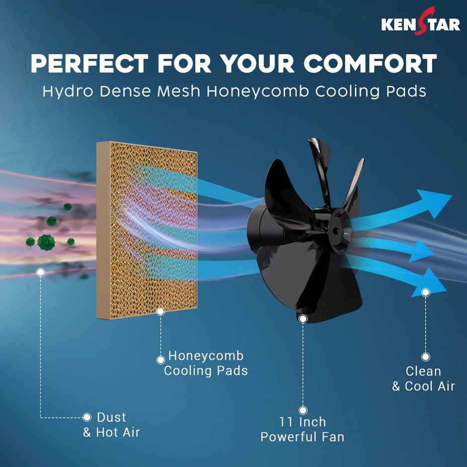 Kenstar Turbocool Neo 27 Blue Honeycomb Desert Cooler