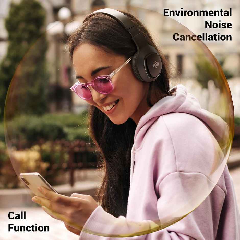 Zebronics Thunder Neo Wireless Over-Ear Headphone, 60Hr Backup, Bt 5.4, Gaming, Deep Bass, Black