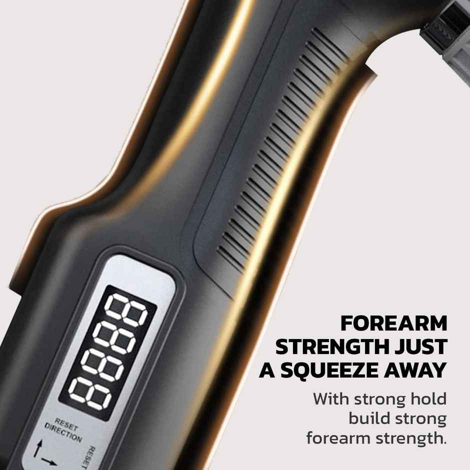 Boldfit Electronic Adjustable Hand Grip Strengthener Grey - 100 Kg