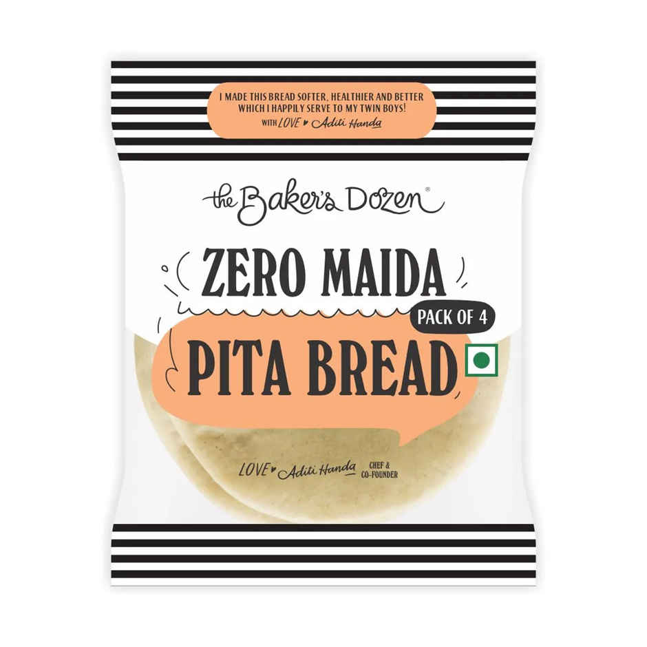 The Baker's Dozen Zero Maida Pita Bread |Whole wheat|Made with Gut Friendly Sourdough|Zero Palm Oil