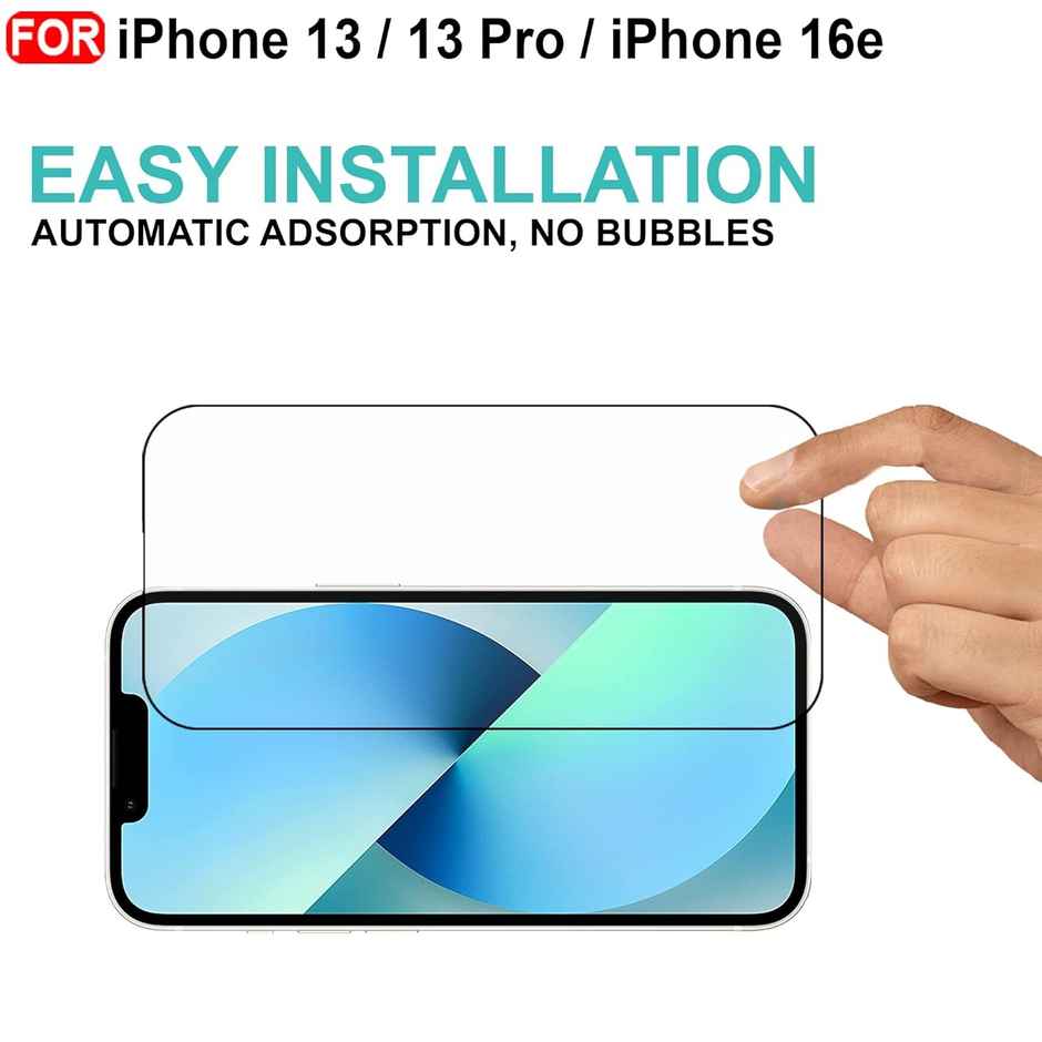 Artistque Tempered Glass for iPhone 16e | iPhone 14 | iPhone 13 | 13 Pro Screen Protector Guard