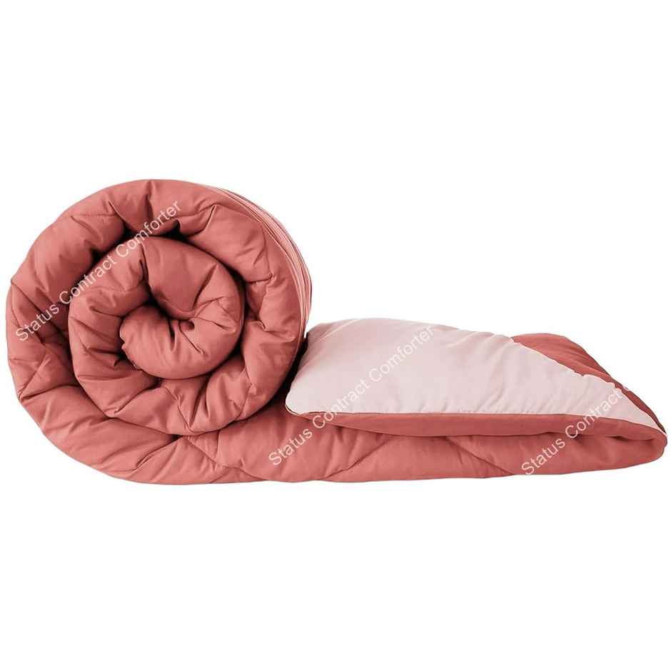 Status Solid Rvsl Comforter 215 Cm x 220 Cm - Peach