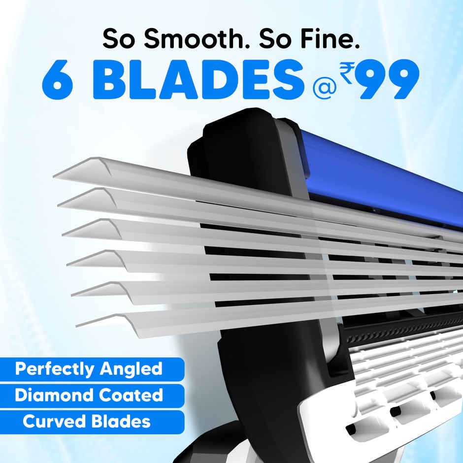 LetsShave Pro 6 Portable Razor for Men | World's First 6-Blade Shaving Razor