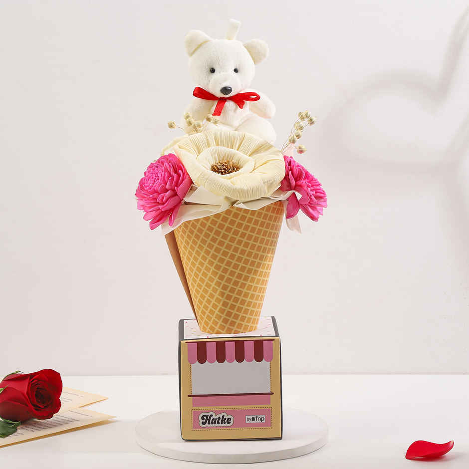 Love Scoop Teddy Bouquet Arrangement | Ideal for Gifting | FNP