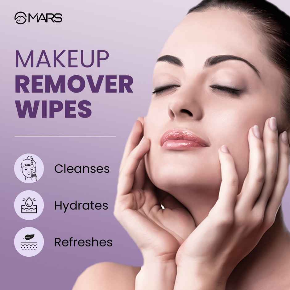MARS Cosmetics Makeup Remover Wet Wipes For Face 30 Cotton Soft Wipes 1.0 PIECE