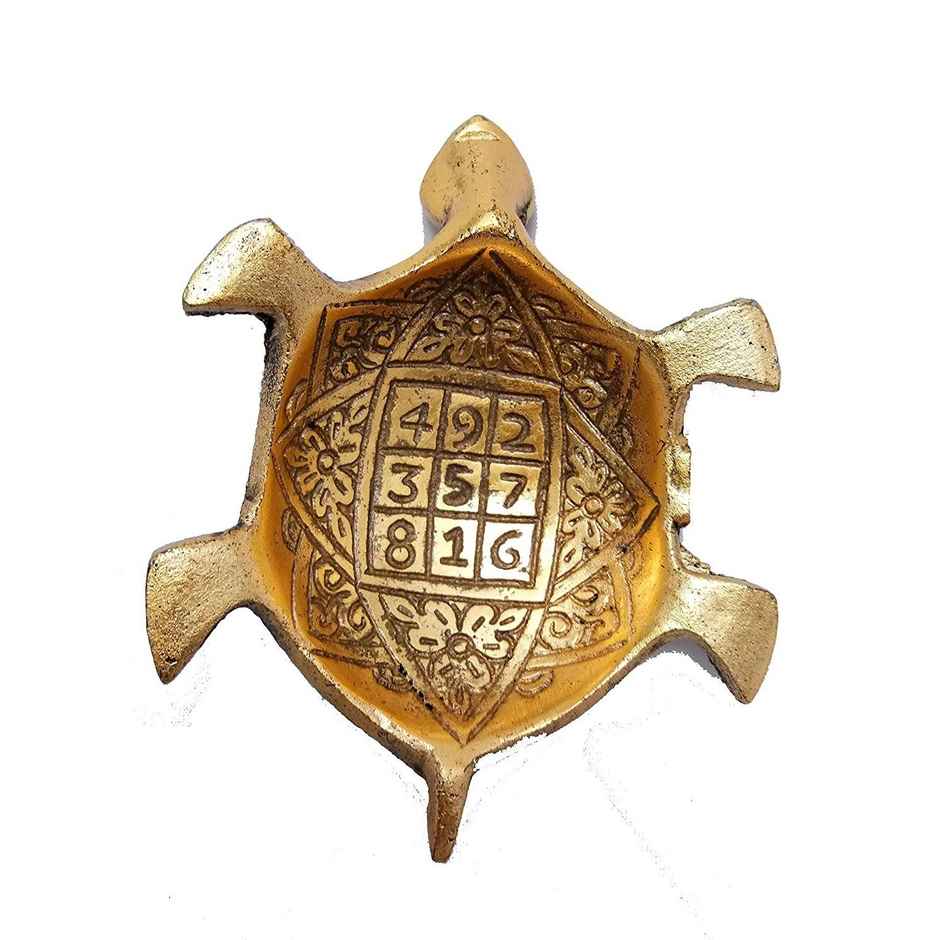 Perpetual Feng Shui Tortoise Showpiece | Golden Coated | Turtle Vastu Gift | Home Decoration