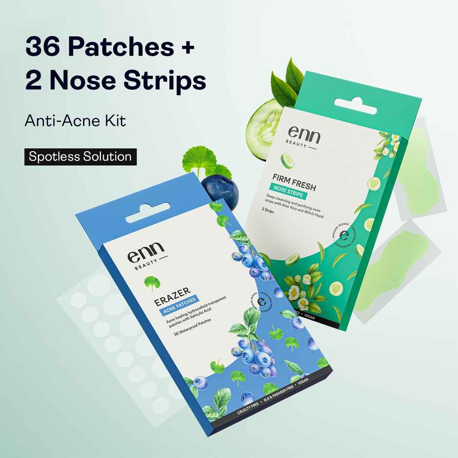 ENN Beauty Erazer Acne Patches & 2 Deep Cleansing Nose Strip Combo