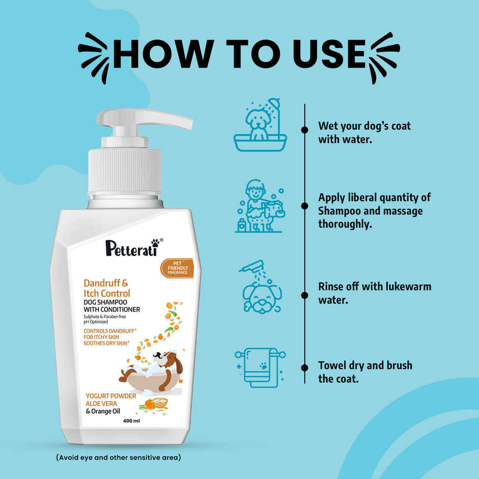 Petterati Dandruff & Itch Control Dog Shampoo Relieves Itching & Soothes