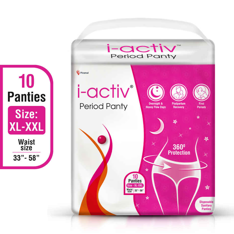 i-activ Period Panty, Disposable| XL- 2XL | For Heavy Flow Periods | PCOS