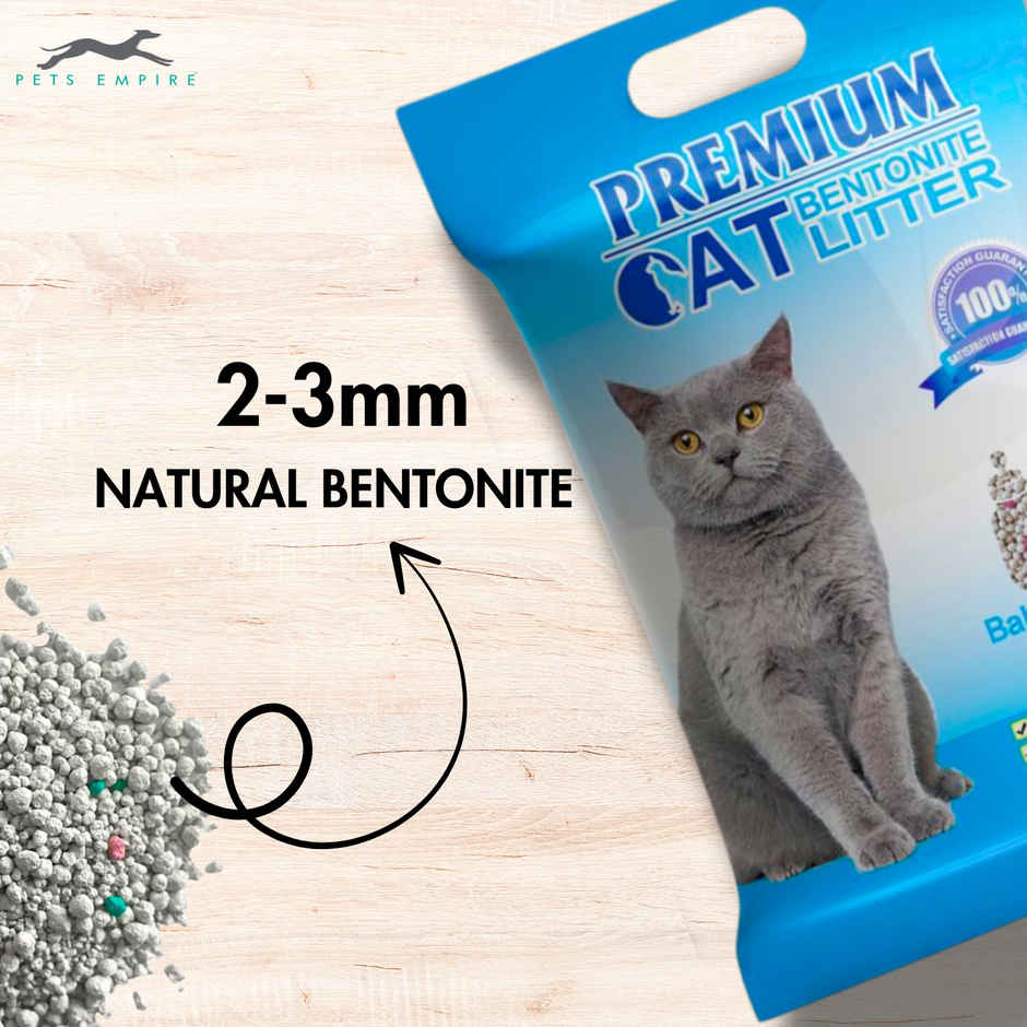 Pets Empire Natural Scoopable Bentonite Ball Cat litter , Baby Powder Scent