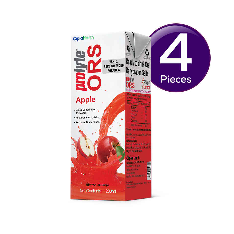 Cipla Prolyte (ORS) Apple Liquid Combo