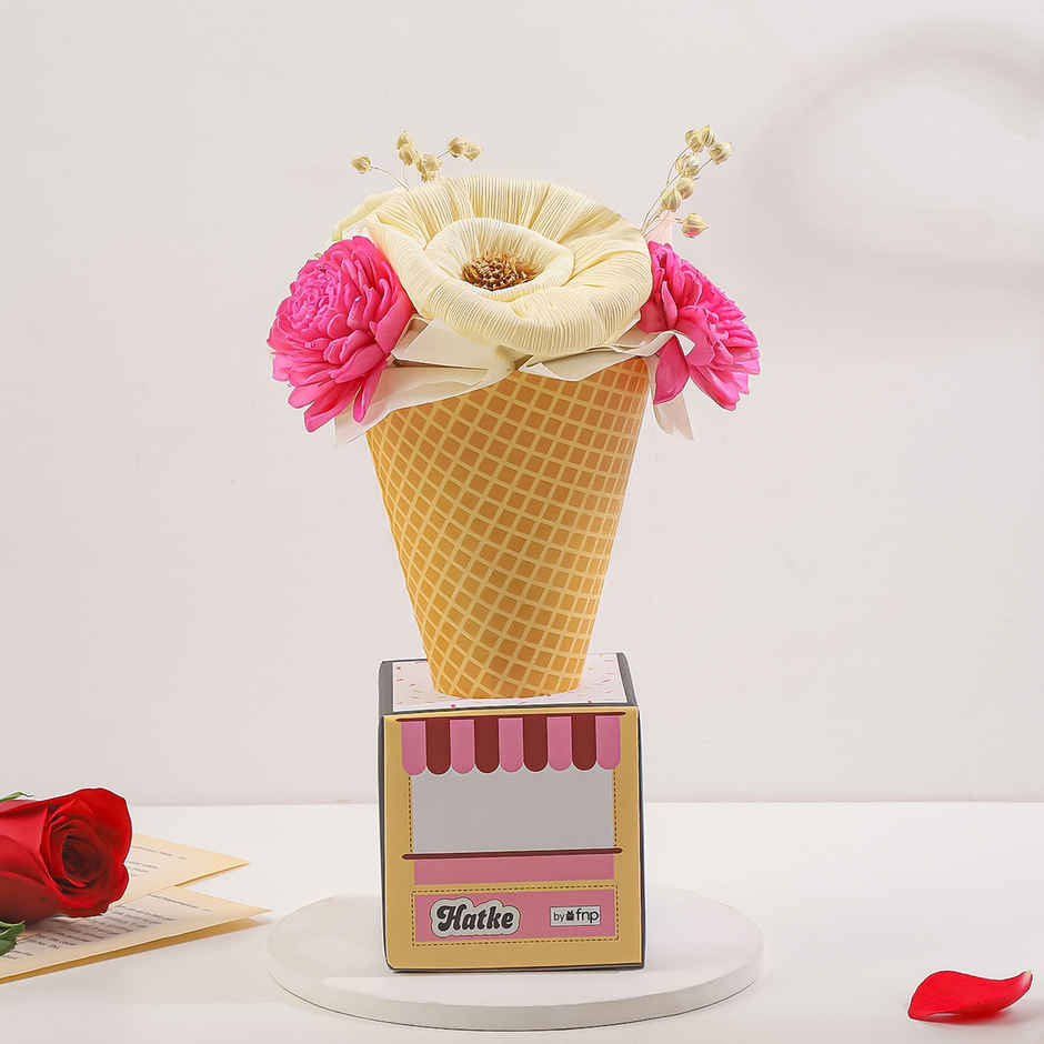Sweet Blossom Love Waffle Cone Flower Bouquet | Ideal for Gifting | FNP