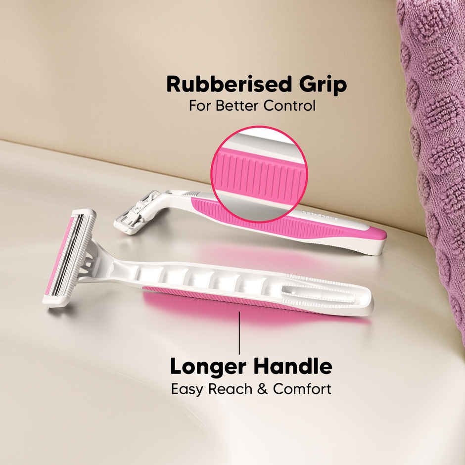 LetsShave Evior 2 Plus Disposable Razor for Women | Twin Blade Shaving Razor