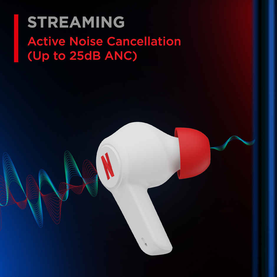 boAt Airdopes 411 ANC TWS Earbuds with Active Noise Cancellation | Upto 17.5 Hours Playback | White