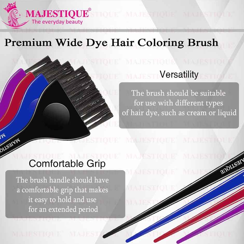 Majestique Professional Wide Hair Dye Brush - Coloring Applicator for Men & Women | Color May Vary