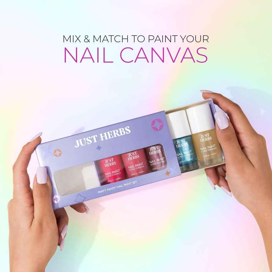 Just Herbs Party Ready Nail Paint Set | Fun & Creative