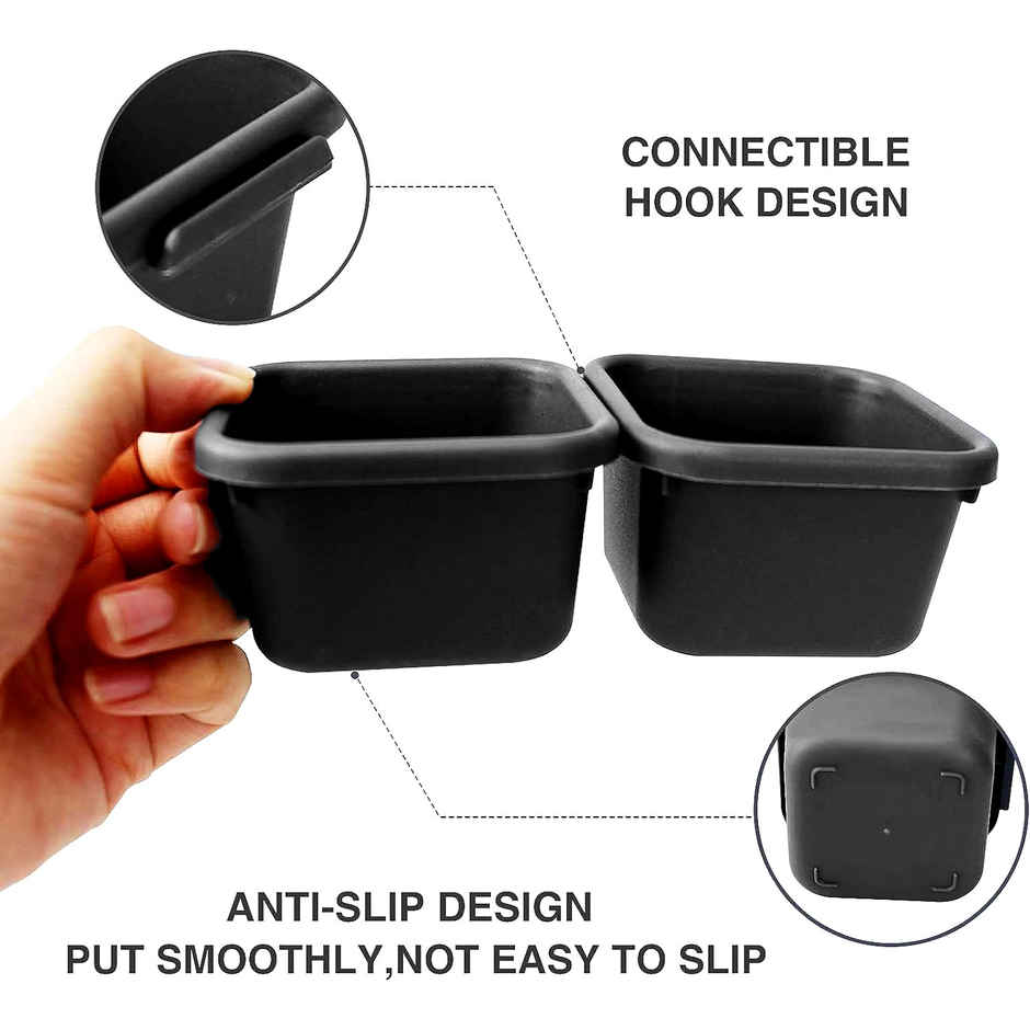 Kuber Industries Multi-Purpose Desk Drawer Storage Organizer Set|16 Piece Set|Black