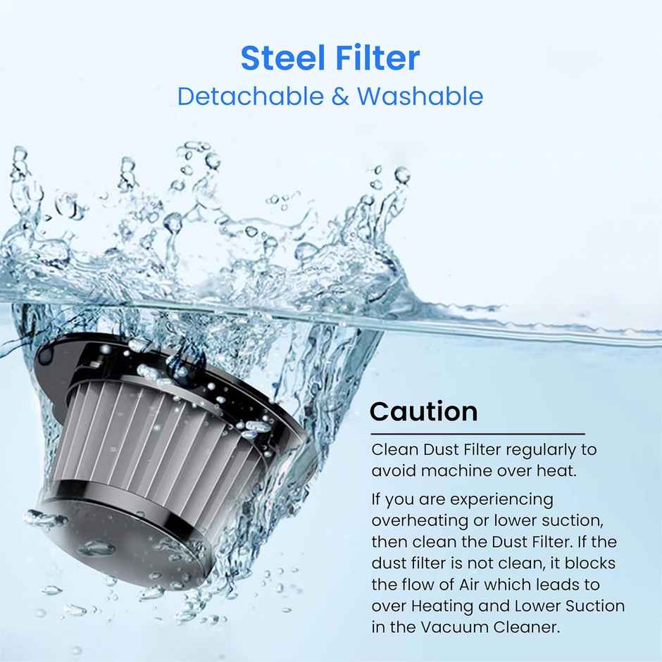 Agaro Cordless Rechargeable Car Vacuum Cleaner, Portable, Handheld, 100W, 5.5Kpa Suction