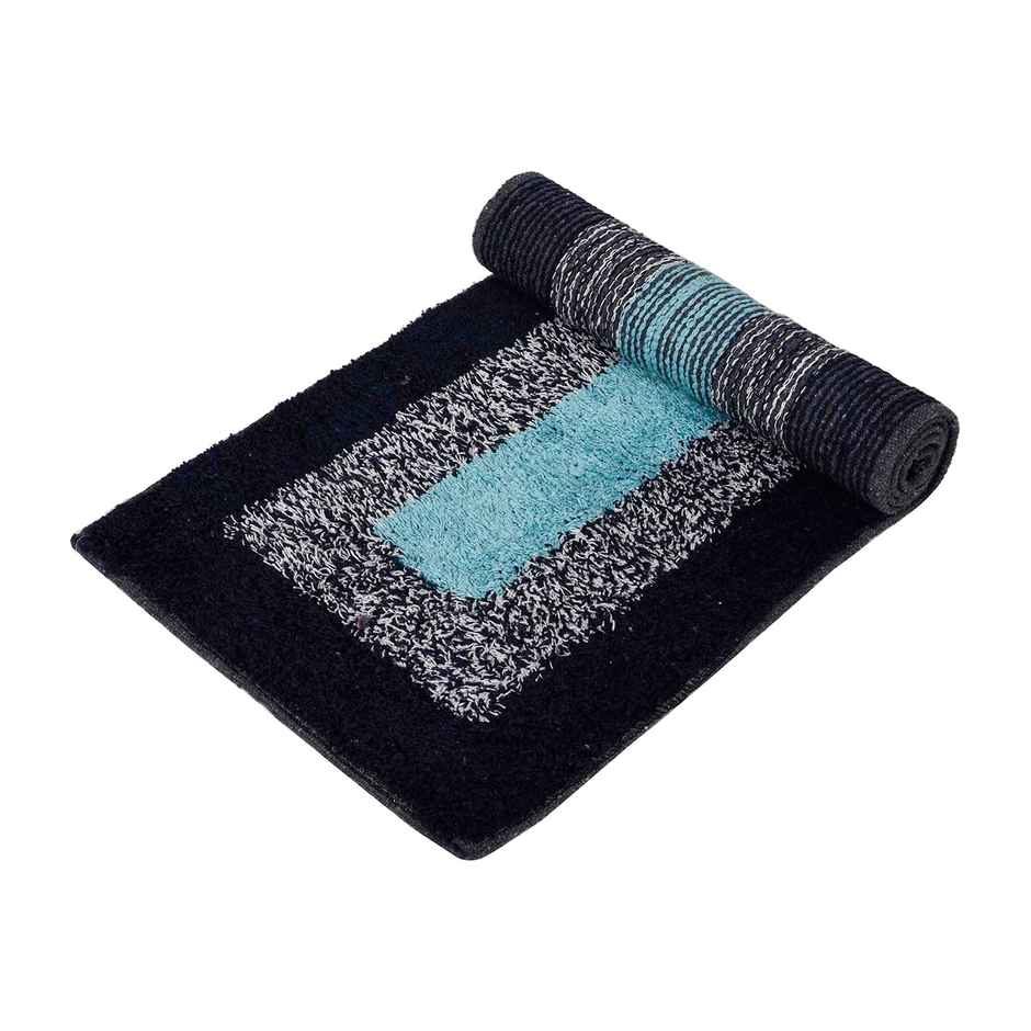 Kuber Industries Cotton Border Kitchen Set|Kitchen Floor Door Mat Runner Set|2 Pcs Set|Blue