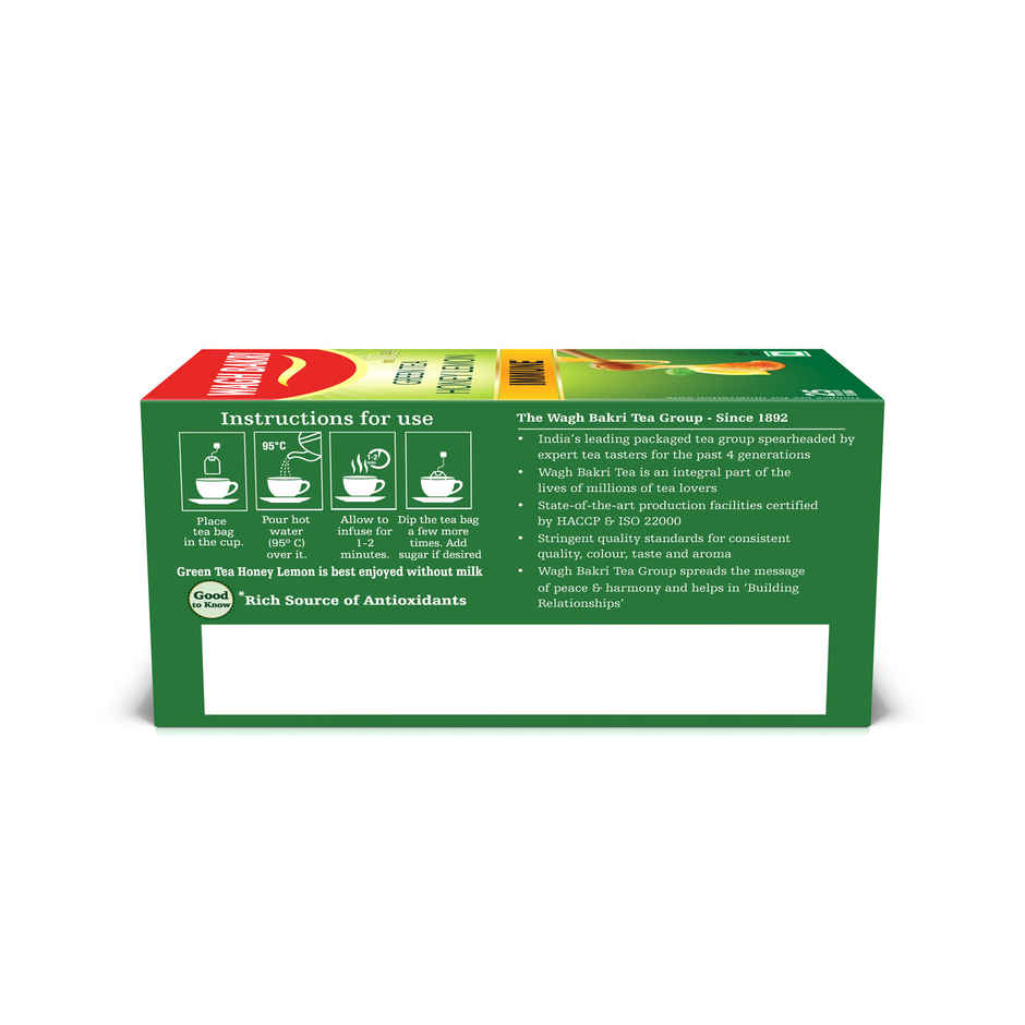Wagh Bakri Honey and Lemon Green Tea Bags