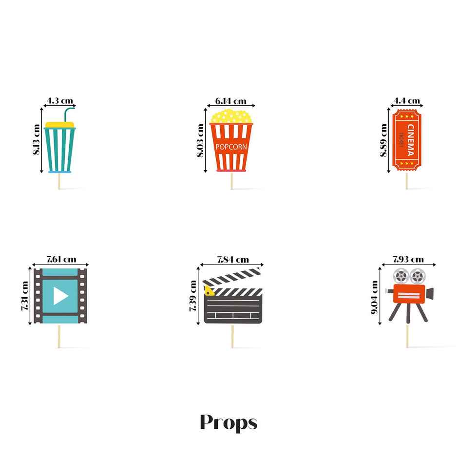 Just Party Bollywood Theme Birthday Decoration Kit With Backdrop | Balloons | Banner - Pack Of 100