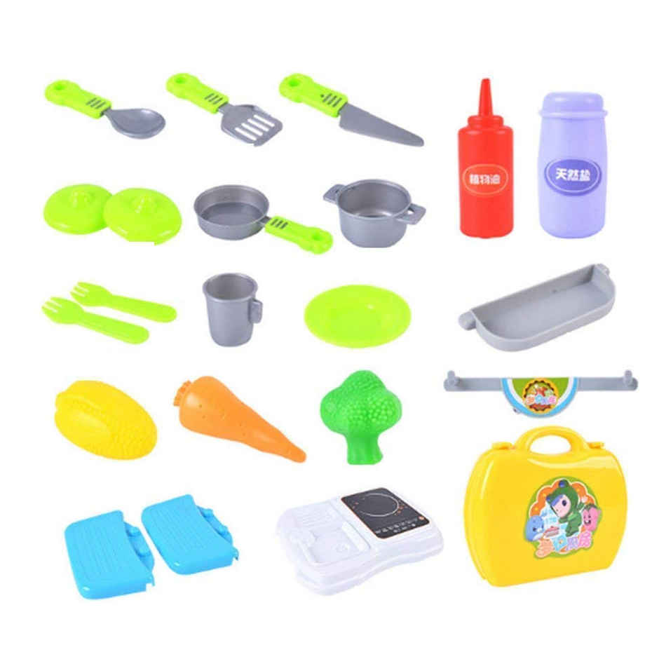 Toyshine Plastic Luxury Kitchen Set Cooking Toy With Briefcase And Accessories For Kids (Yellow)