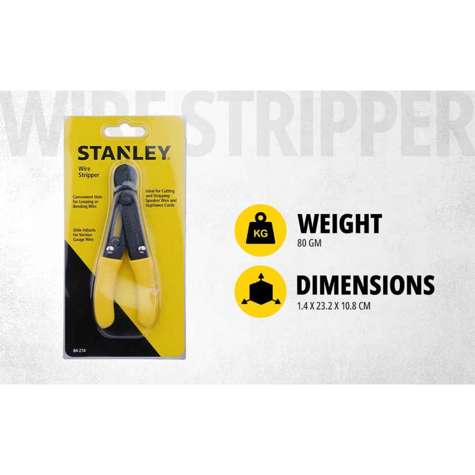 STANLEY 84-214-22 5.25''/130 mm Wire Stripper Ideal for Cutting, Stripping Wires & Appliance Cords