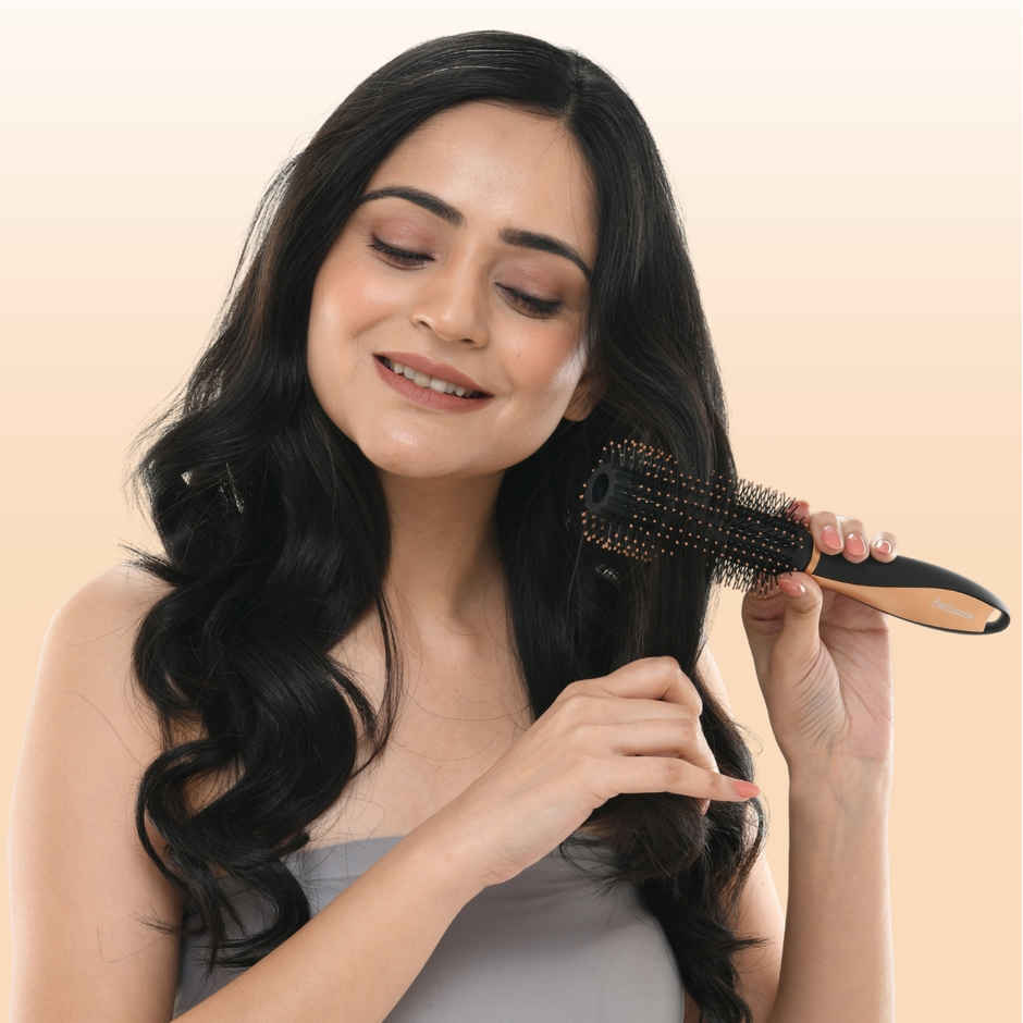 Midazzle Premium Round Black And Gold Hair Brush