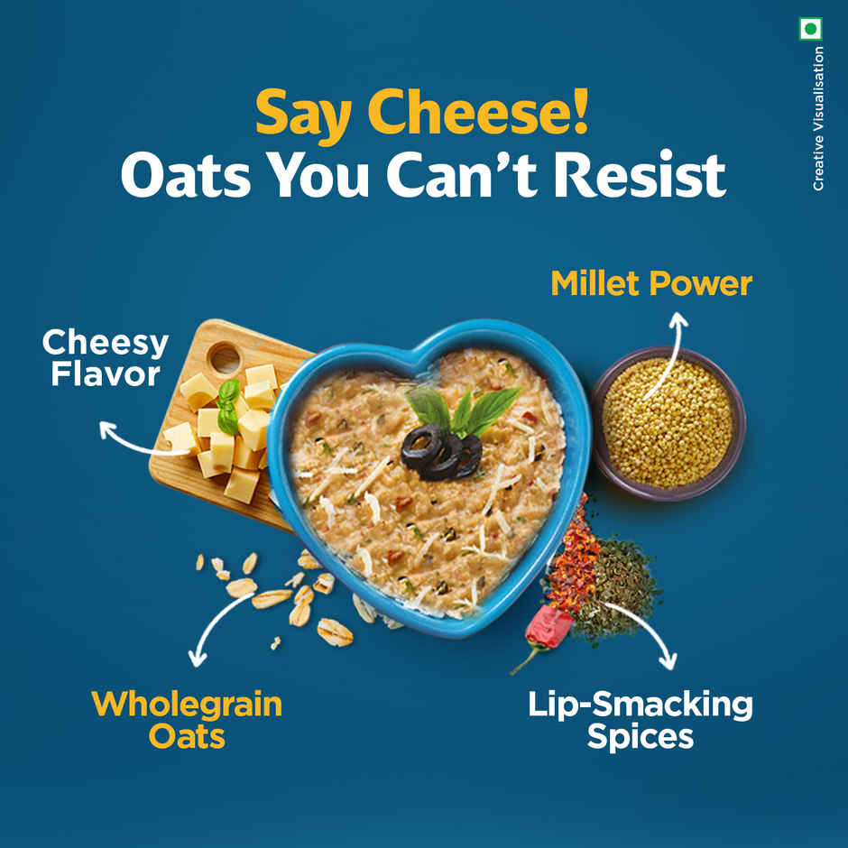 Saffola Masala Oats Cheesy Italian, Healthy & Tasty, Anytime Snack