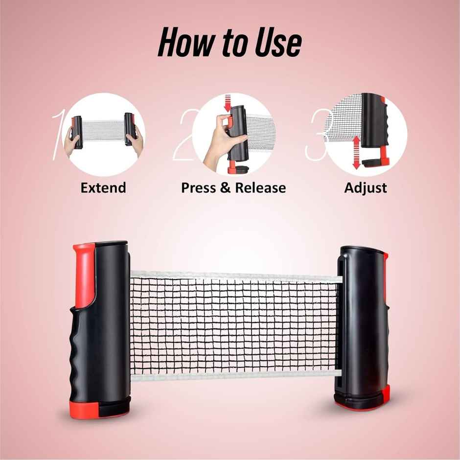 Vector X Cyber Table Tennis Playset (2 Bats + 3 Balls + 1 Net) | Multicolor