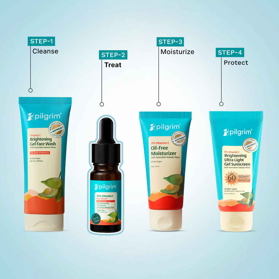 Pilgrim 10% Vitamin C Face Serum For Daily Brightness Helps Reduce Dark Spots & Evens Skin Tone