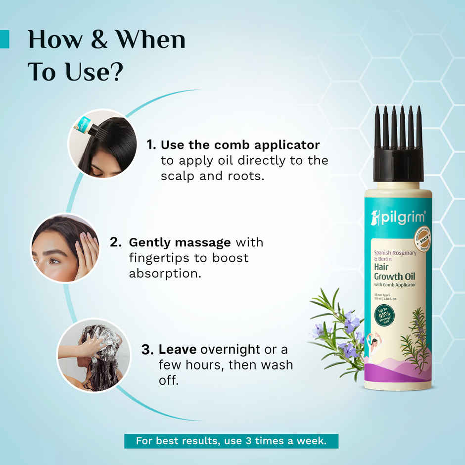 Pilgrim Spanish Rosemary & Biotin Hair Growth Oil helps Control Hairfall & strengthens Hair