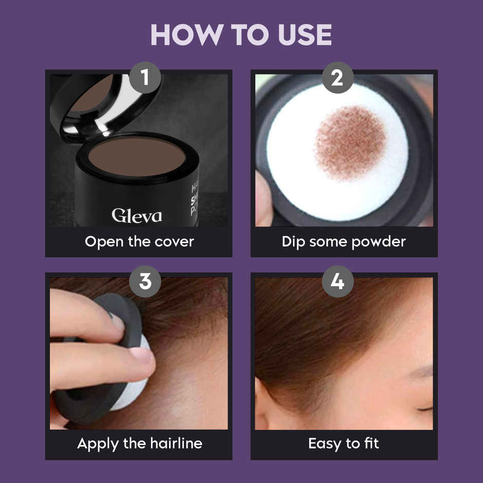 Gleva Hairline Shadow Instant Hair Powder | Black