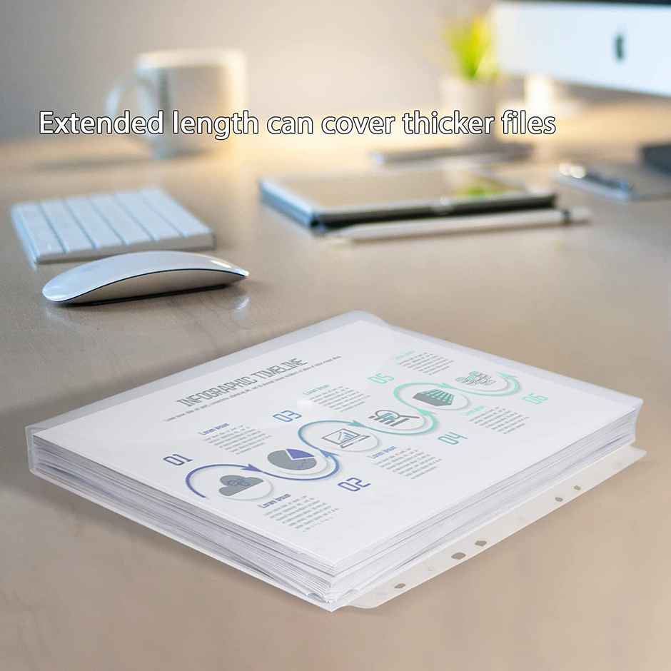 Saya Punched Document Wallet - Transparent A4 Portfolio Case for Documents | Assorted