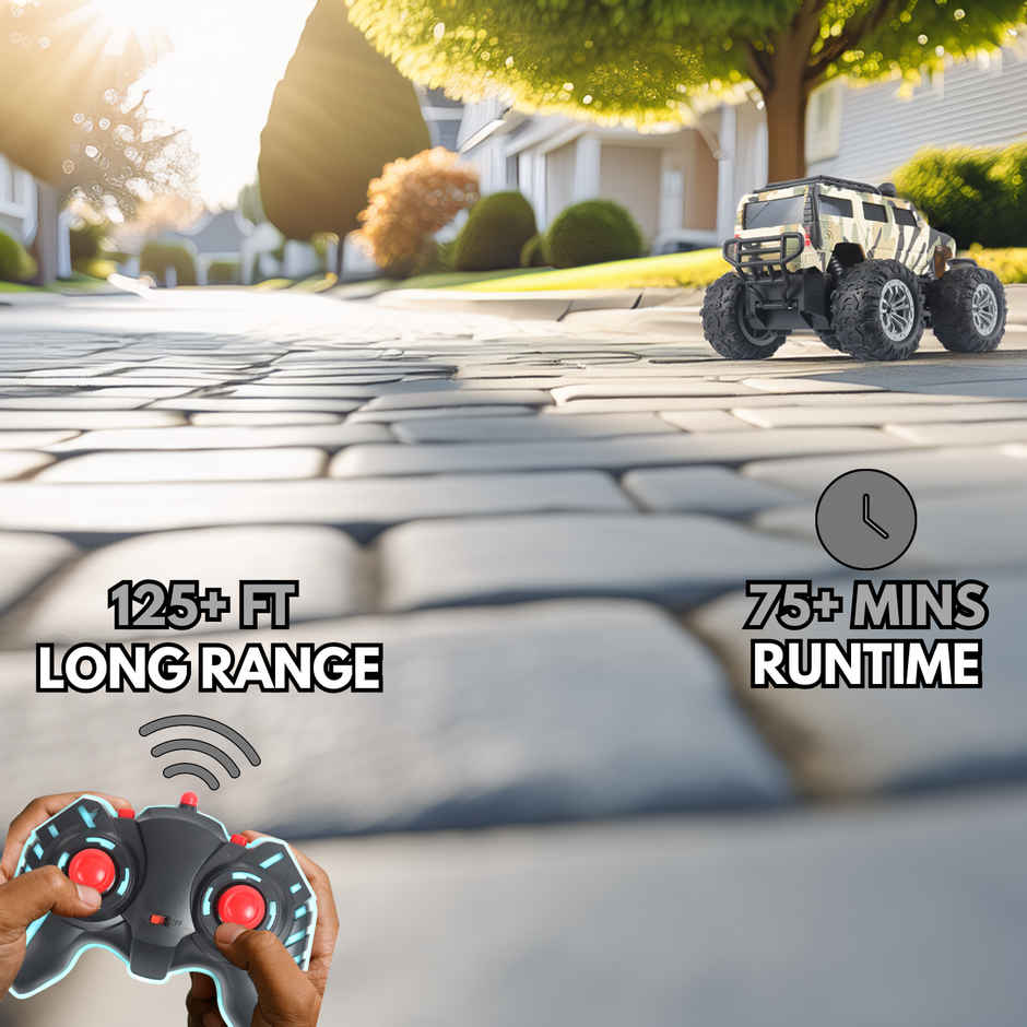 Race N Roll Off Roader Rechargeable Remote Control Monster Truck - Humm Military