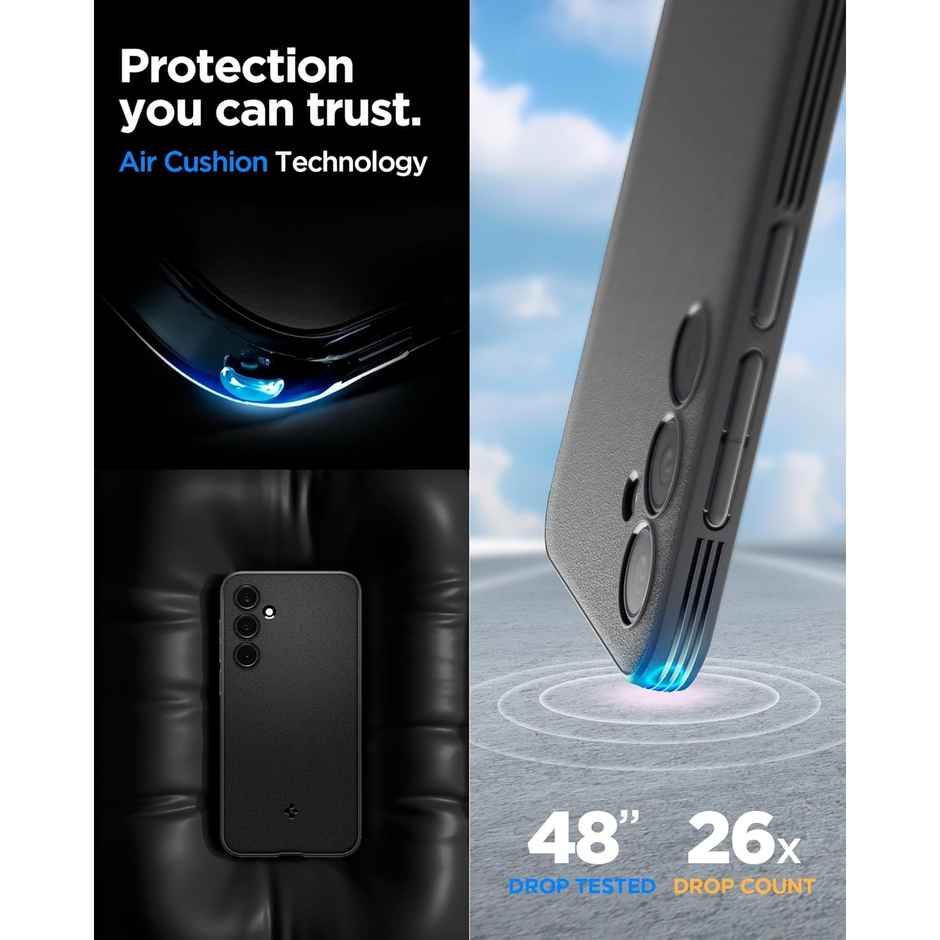 Spigen Essential Sand Blast Back Cover Case Compatible with Samsung Galaxy A35 5G (TPU | Matte Black)