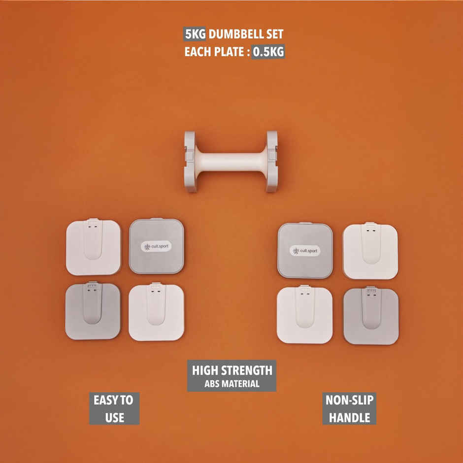 Cult Adjustable Dumbbell Set (5 kg X 2) | Grey