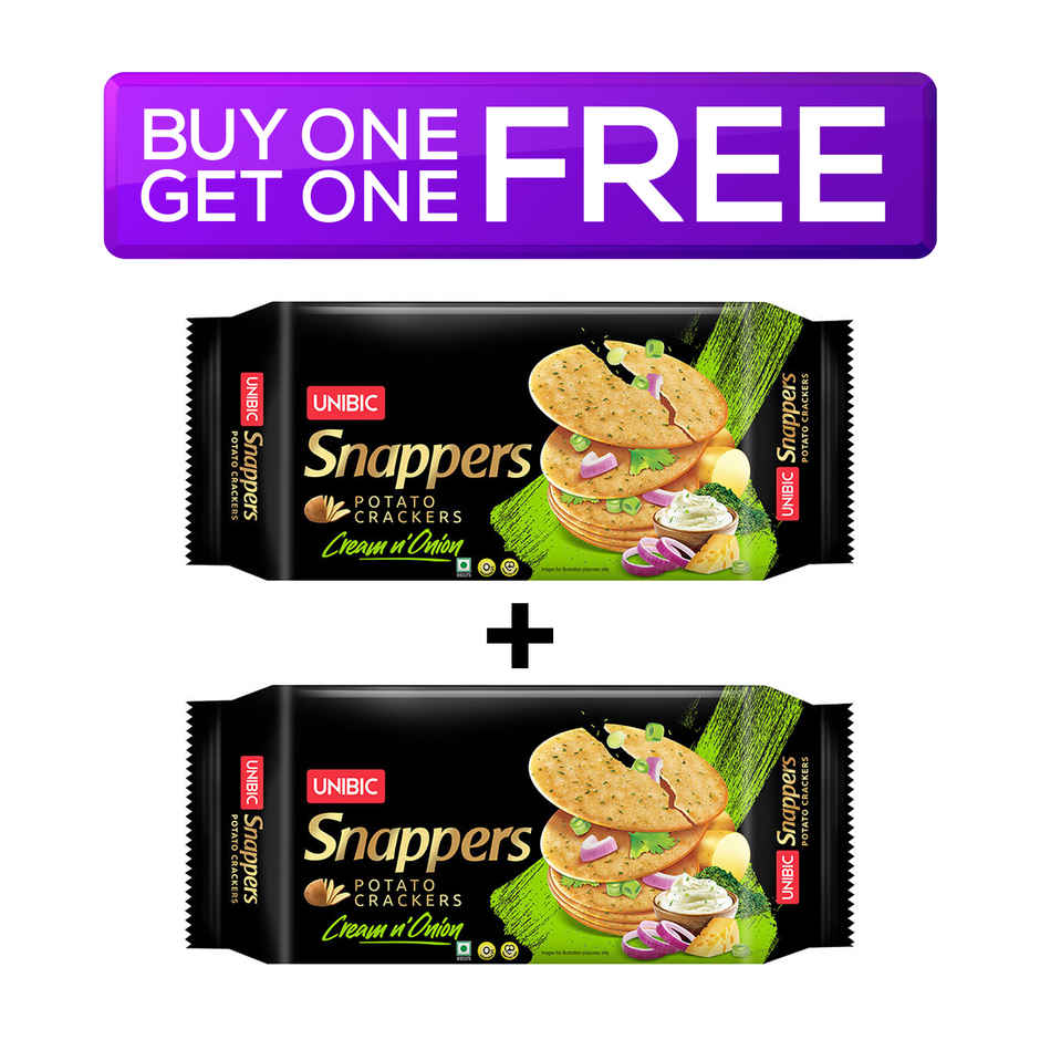 UNIBIC Snapper Cream And Onion Flavoured Crackers | Cholesterol-Free And Trans Fat-Free Combo