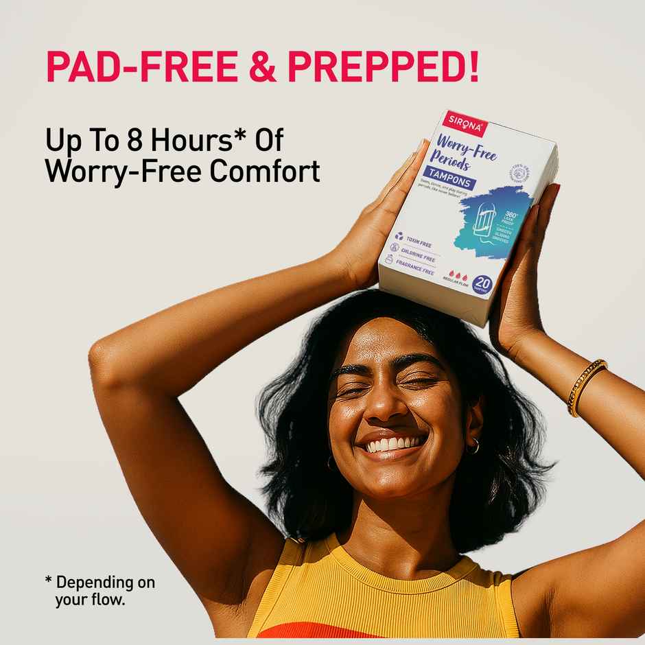 Sirona Regular Flow Tampons | Organic Cotton Core | Ultra-High Absorbency | Leak-Proof Protection