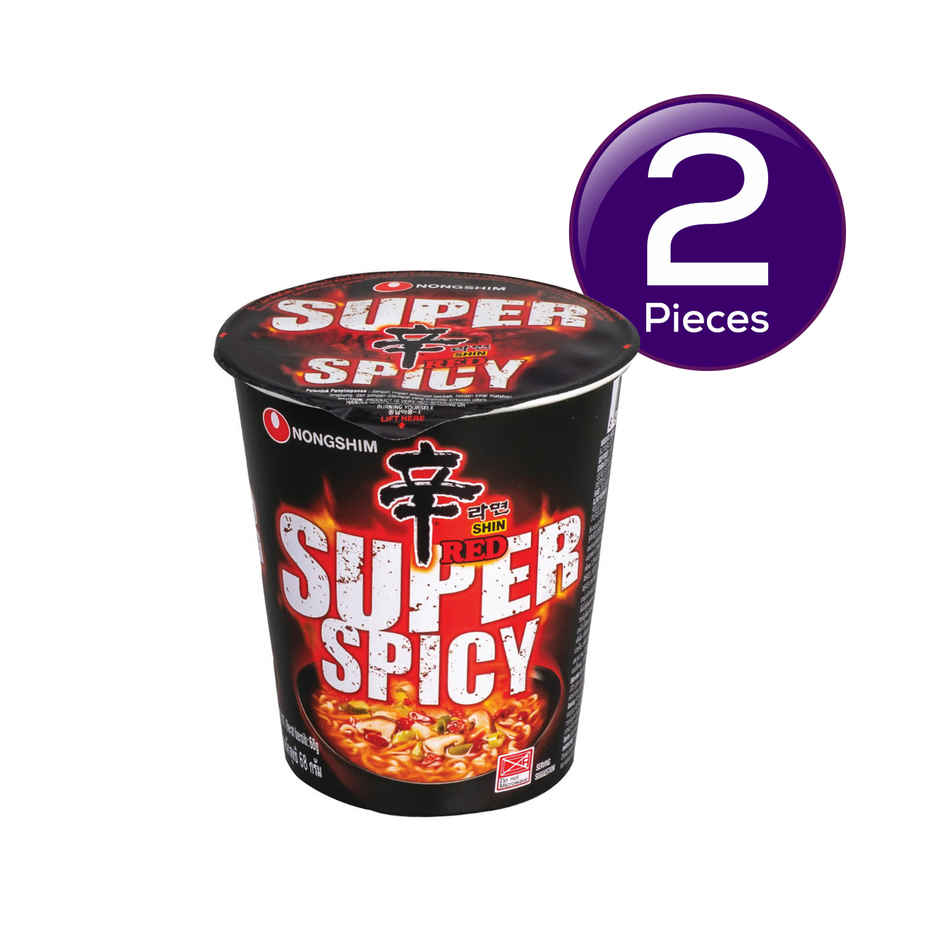 Korean Nongshim Shin Red Super Spicy Cup Veg Combo