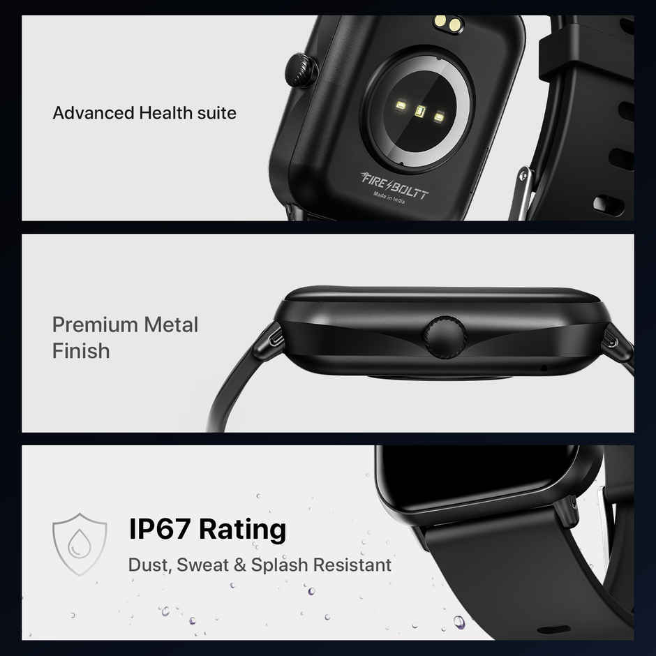 Fire-Boltt Ninja Call Pro Plus Smart Watch 1.83" HD Display, Bluetooth Calling, AI Voice Assistant, 100 Sports Modes, IP67 Waterproof, SpO2 Monitor - Black