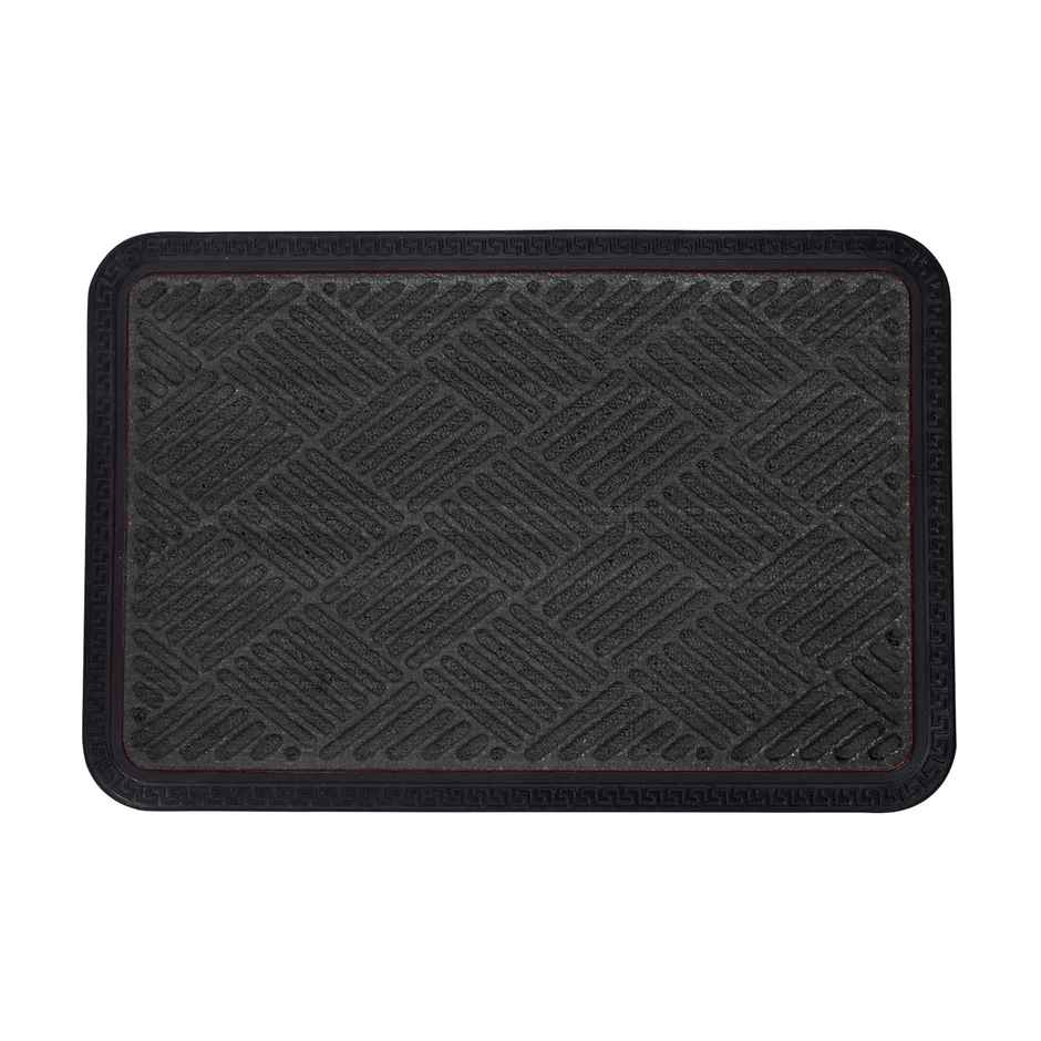 Status Rubber Border Door Mat | 38 x 58 cm | Black