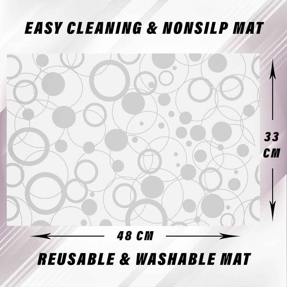 Kuber Industries Pack of 6 PVC Circle Design Multipurpose Refrigerator Drawer Mat (White)